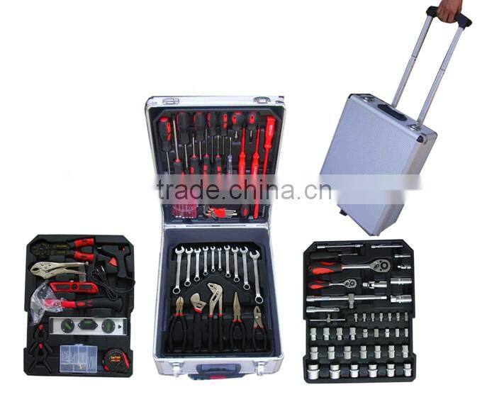 home used/household hand tools 186pcs hand tool set in aluminium case/combination hand tools