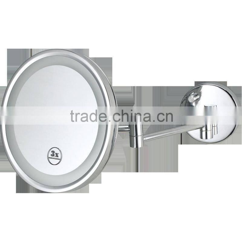 bathroom 5x magnifying LED cosmetic mirror wall mounted
