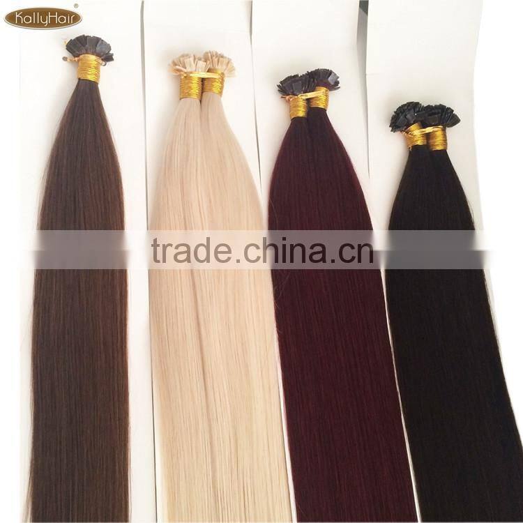 22inch 0.8g/strand pre-bonded remy human flat tip hair extension/keratin human flat tip hair