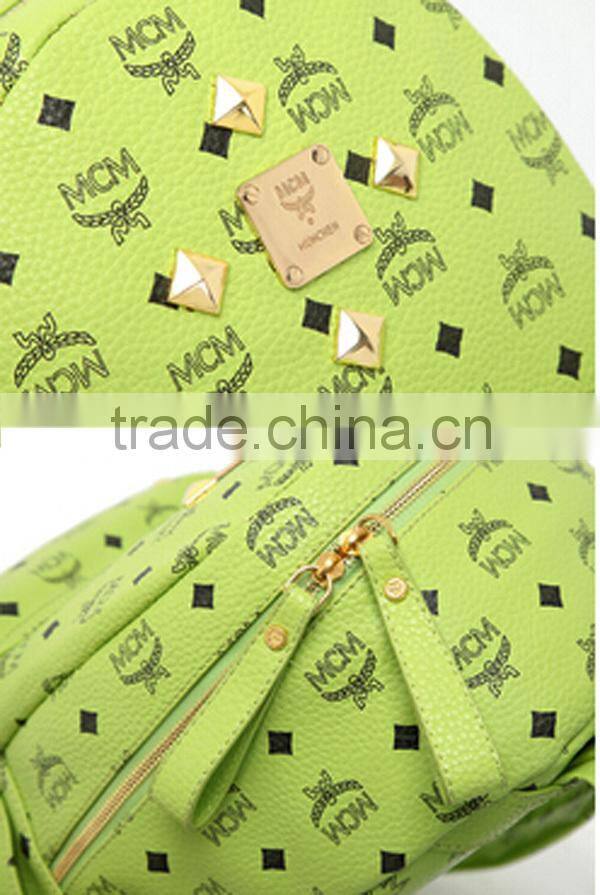 New arrival pu backpack fashion printing wholesale bright colour backpack bags