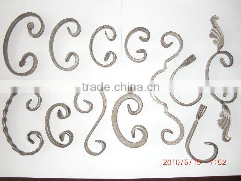 ornamental wrought iron scrolls used on fence,stairing,gate,guardrail