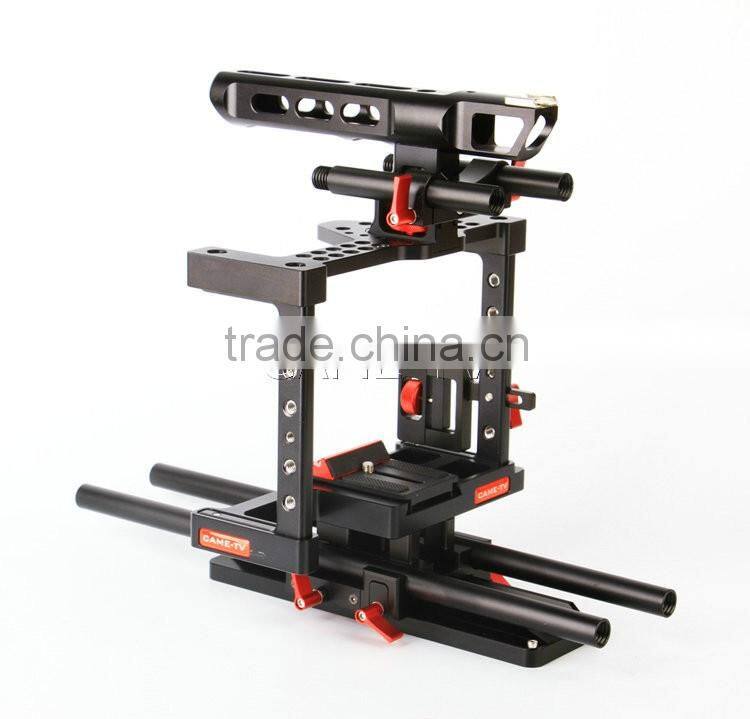 CAME-TV DSLR Cage W/ Hand Grip For GH4 & S ONY A7s & 5D Mark III