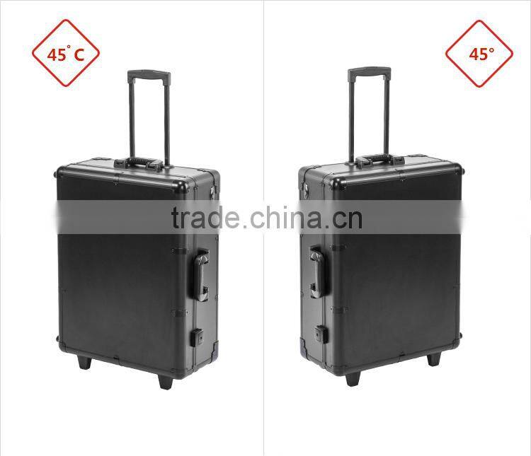 2015 New Products Hairdressing Pro Aluminum Cosmetic Train Rolling Case