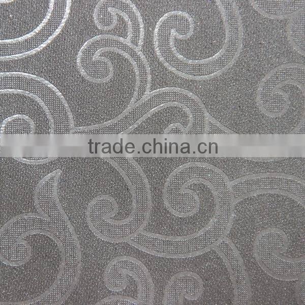 PVC leather for interior decoration with nice metallic color