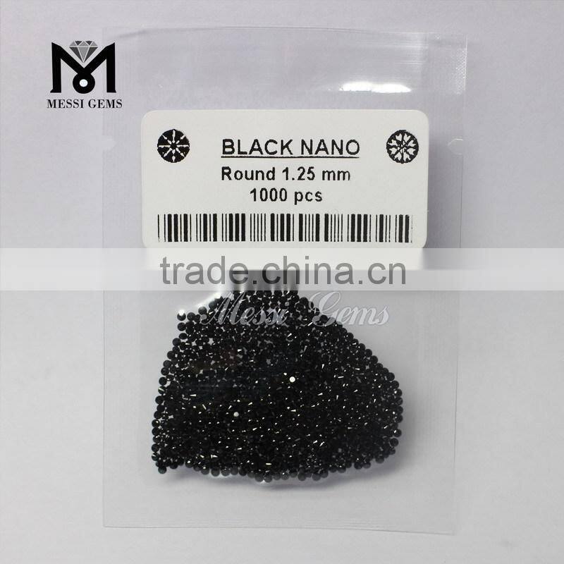 Factory Wholesale Price Gemstone Round 1.5mm Black Nano Gems