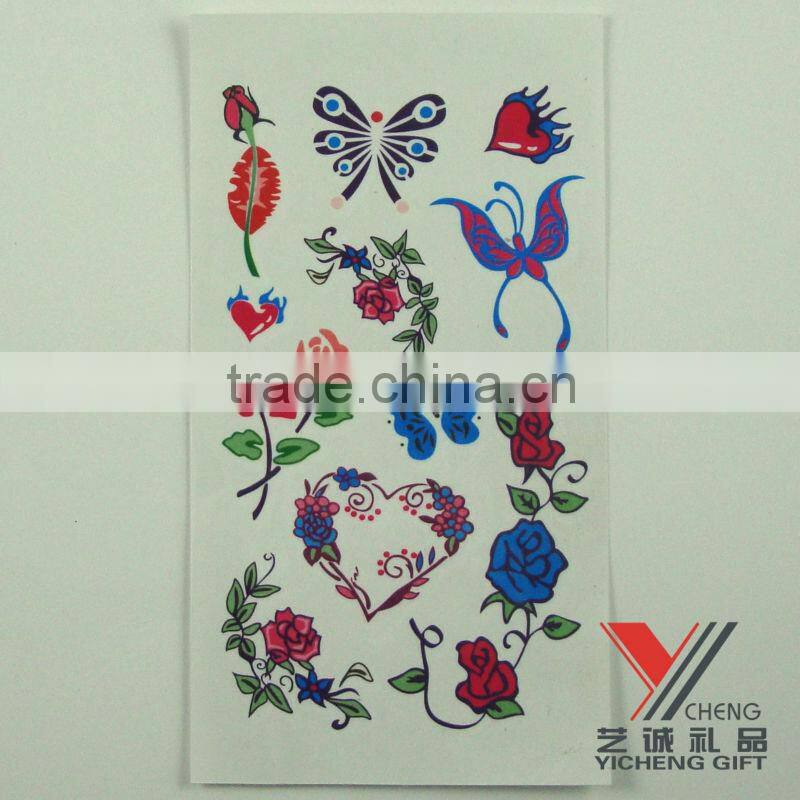 Customized Colorful Temporary Tattoo Sticker