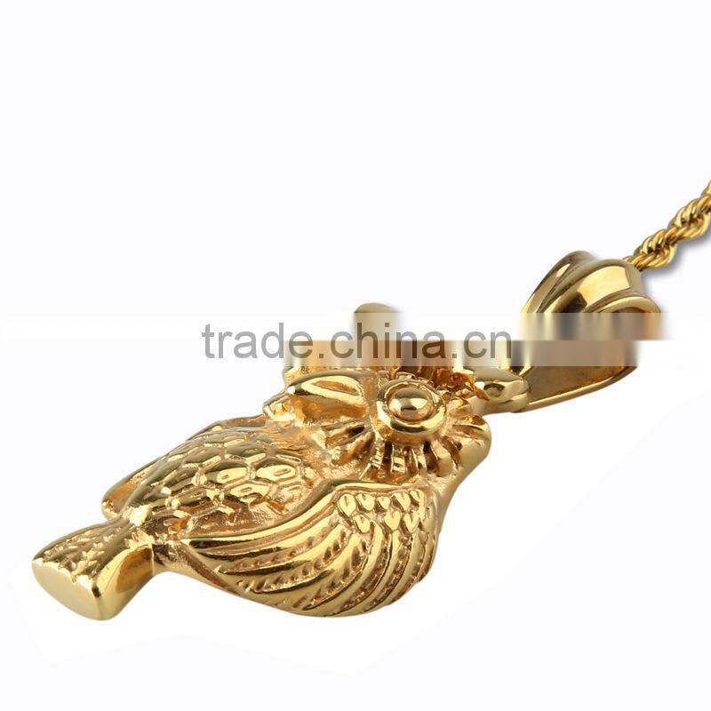 KSTONE Gold plated owl pendant costume pendants jewelry clear meaningful pendants
