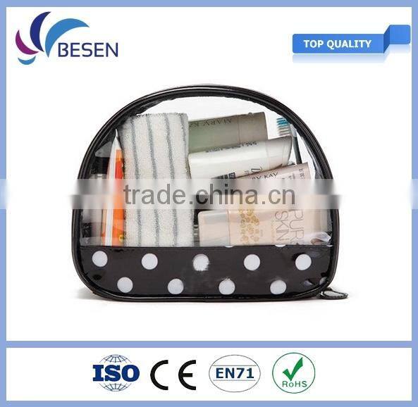 2016 fashion cosmetic bag with clear window,toiletry bag with clear window