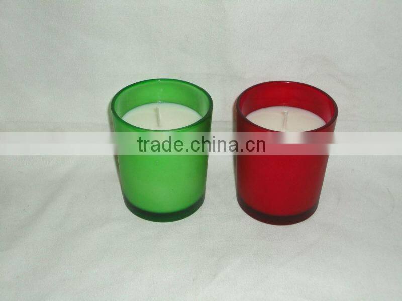 wedding decoration scented soy candle in colorful glass