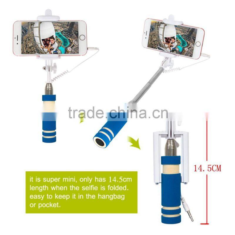 Wholesale extendable bluetooth selfie stick handheld mini monopod self stick for iPhone Samsung