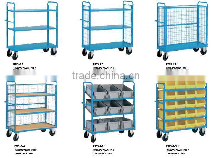 China factory iso certificate mobile rack,metal rack for plastic box, trolley for plastic container