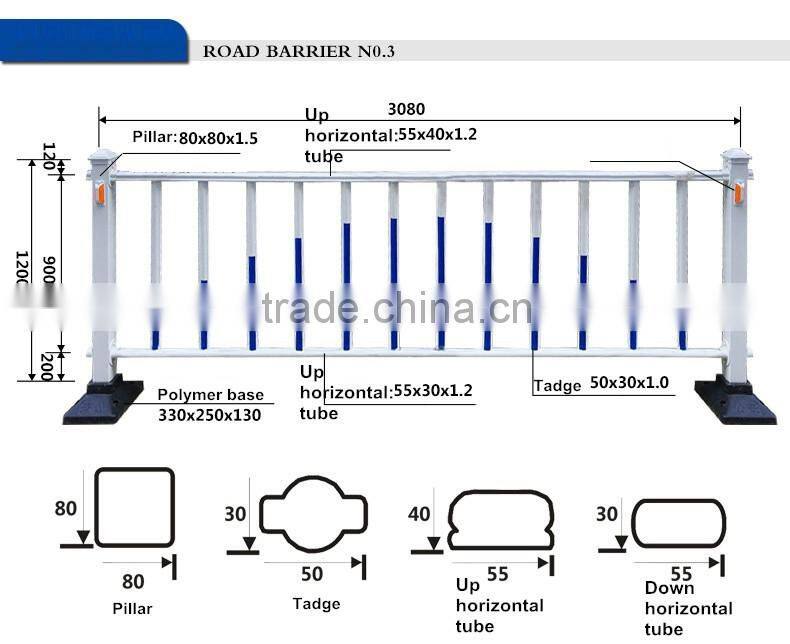 W beam steel highway guardrail