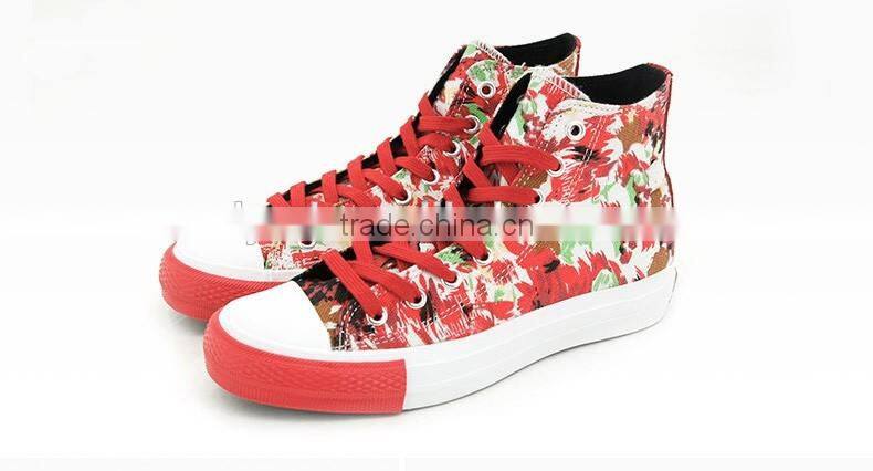multicolor printed vulcanized trainer high top women sneakers cheap casual canvas shoes women ladies shoes 2016