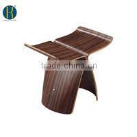 Replica Inspired Designer Shell Chair - Walnut & Black Leather New HY2007