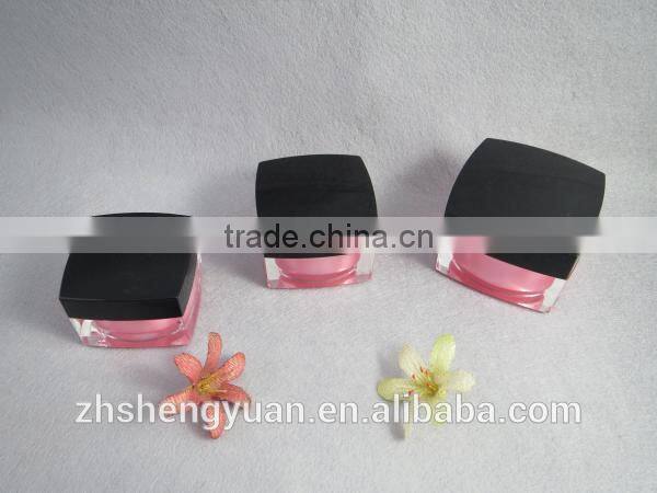 pink color acrylic cosmetics cream empty jar