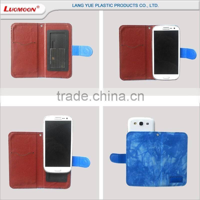 Elegant Blue Belt Loop Universal Leather Case for Mobile Phone for Samsung Series