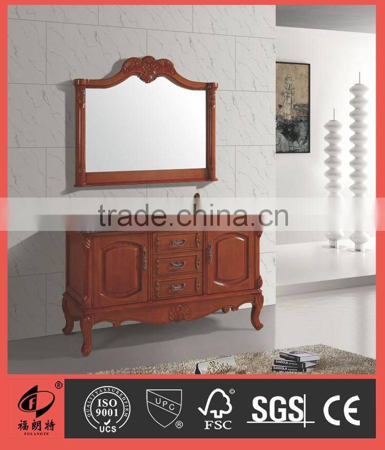 Wholesale double sink solid wood bathroom vanity S8873