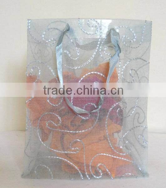 Fine 100% cotton transparent Indian manufactured organza with hand embroidery