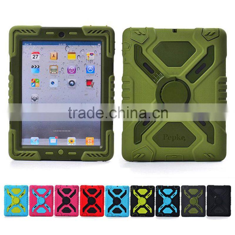Defender case for ipad mini, tough armor case for ipad 2/3/4, hybrid comboo stand case for ipad air