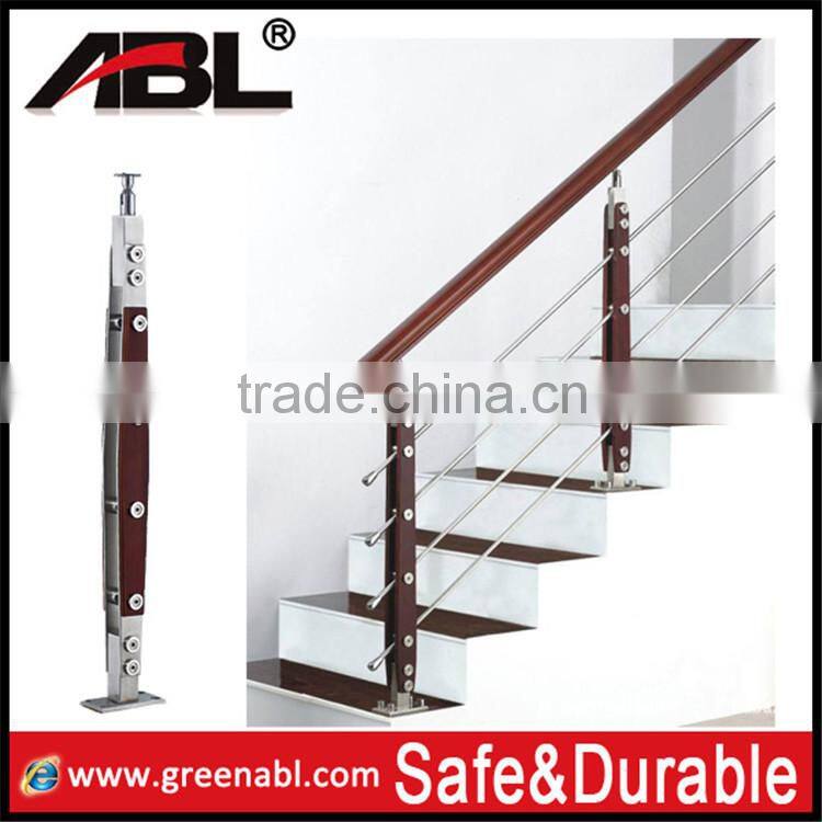 HOT sale ABLinox wood and stainless steel stairs railing