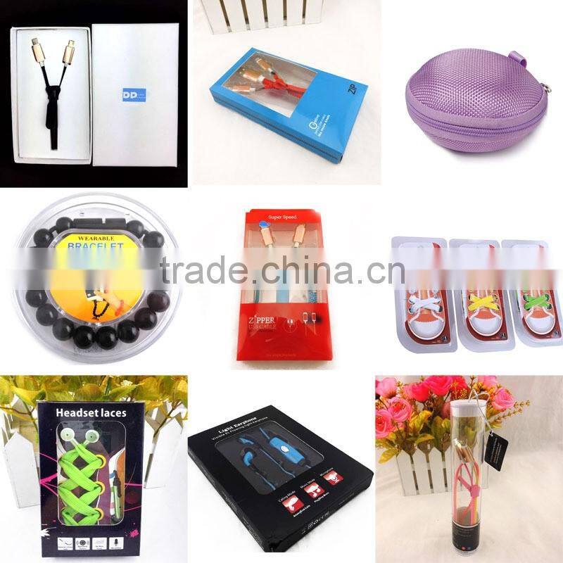 2016 best sell guangdong earphone waterproof fluorescent shoelace in ear earphones