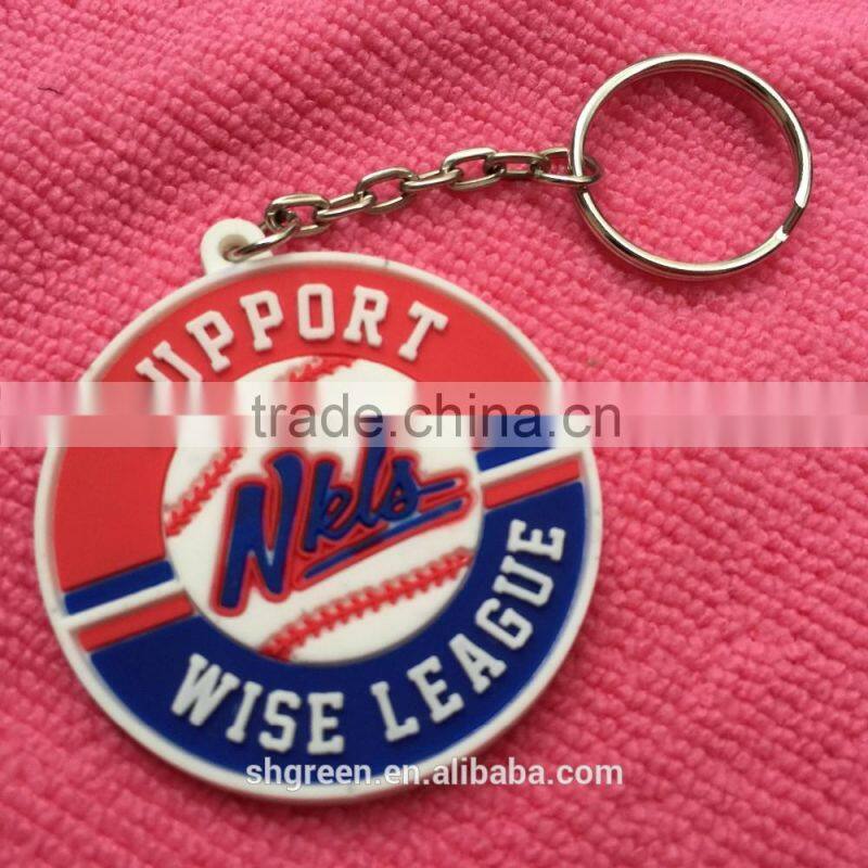 Simple 3D PVC rubber keychain for advertisement