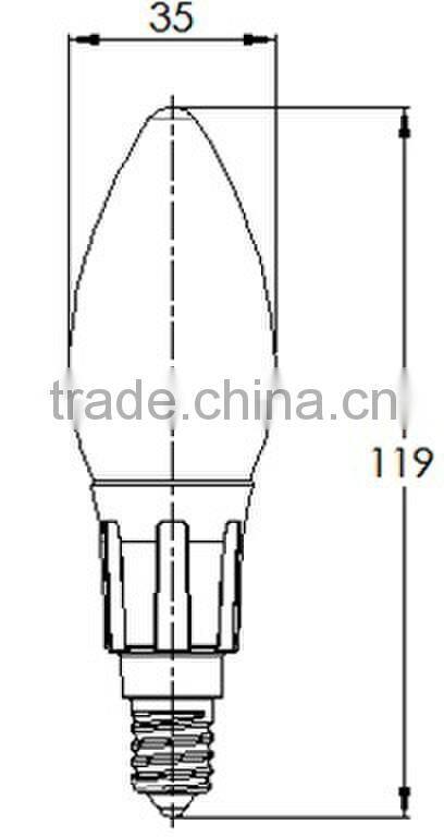 2014 New design Filament LED Candle B35 4W