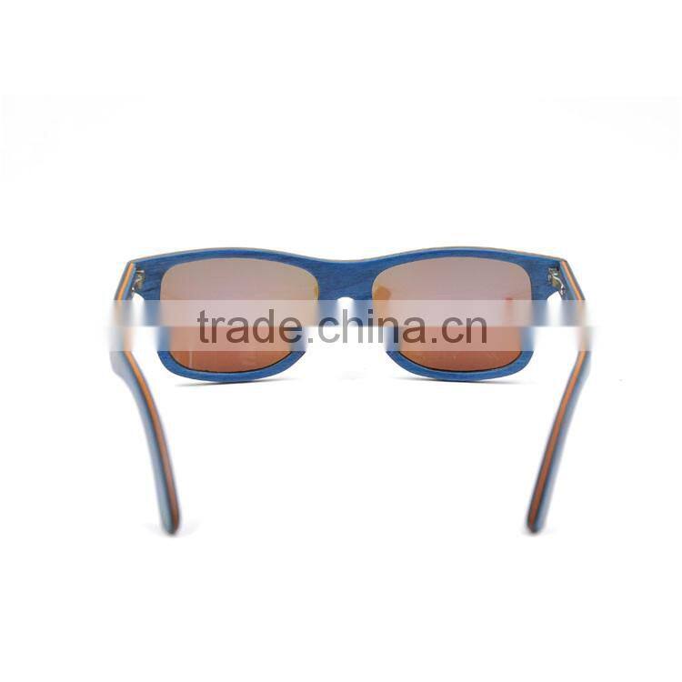 blue lens wooden fishing eyewear colorful wooden sunglasses for women