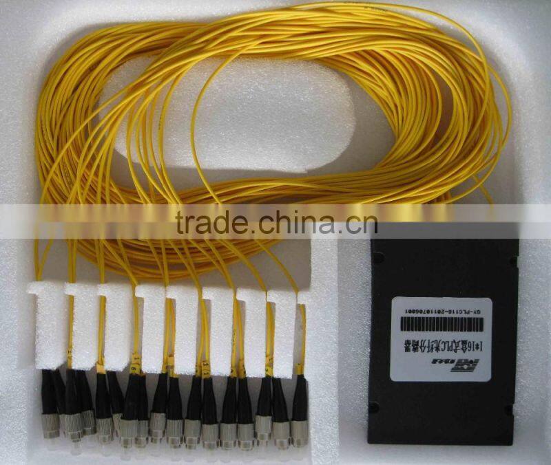 16 way ABS box optical fiber PLC splitter with FC/UPC connectors