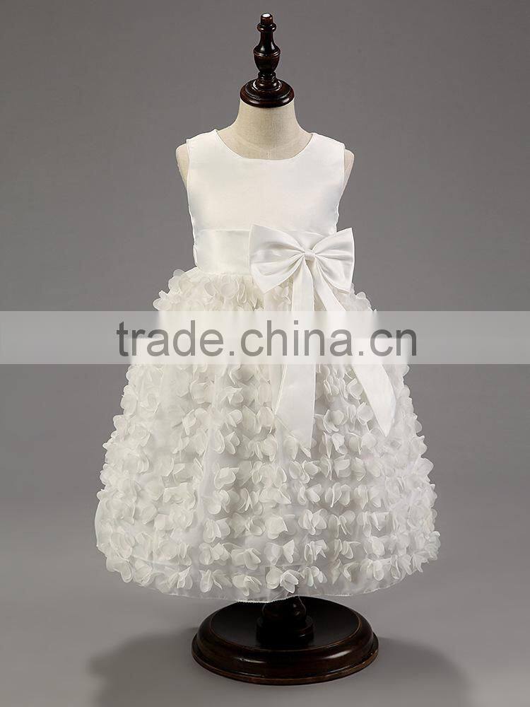 New Cute Fashion Baby Girl's Dress Kids Cotton Rose Flower Bowknot Sleeveless Princess Party Dress Wedding Flower Girl Dresses