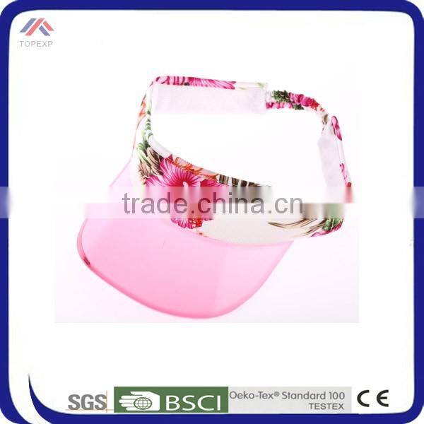 Plastic Brim Floral Printed Visot Hat Sun Hat