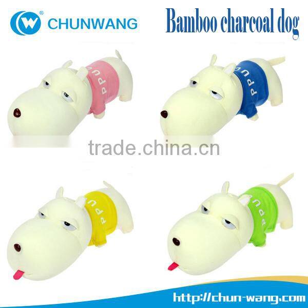 Cartoon big head dog stuffed bamboo charcoal plush dog toys