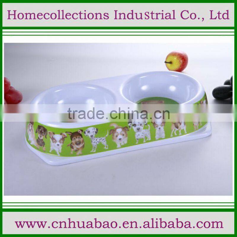 2016 new design melamine pet dinner dish with cute puppy printed,pet dishes equipment