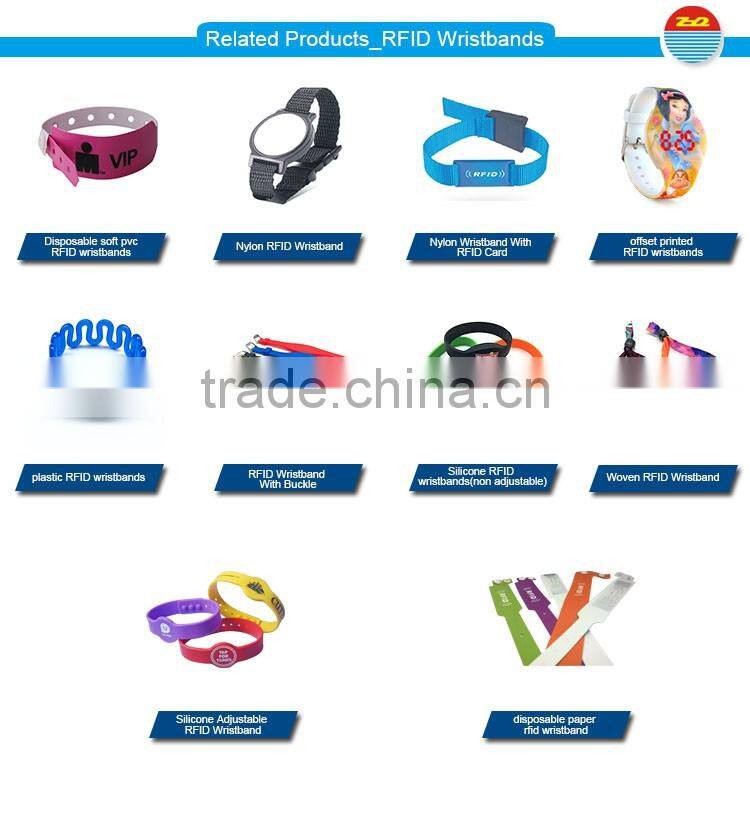 13.56 MHz M1k RFID PVC Paper Wristband For Events