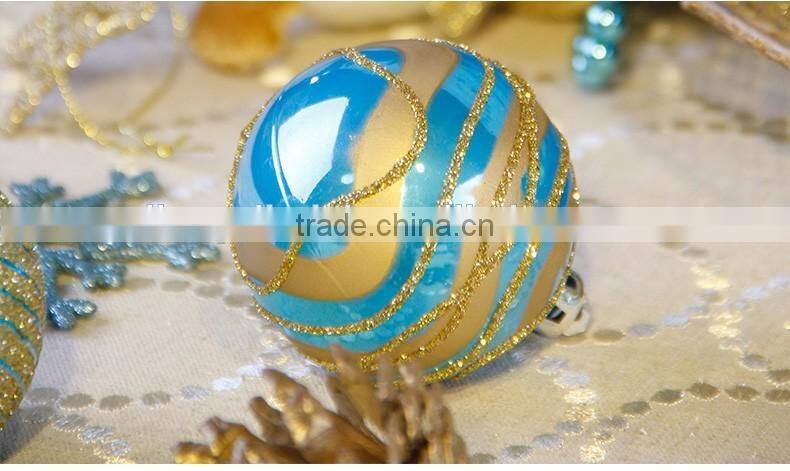 6cm Gold Blue Christmas tree ornaments holiday activities space decoration ornaments