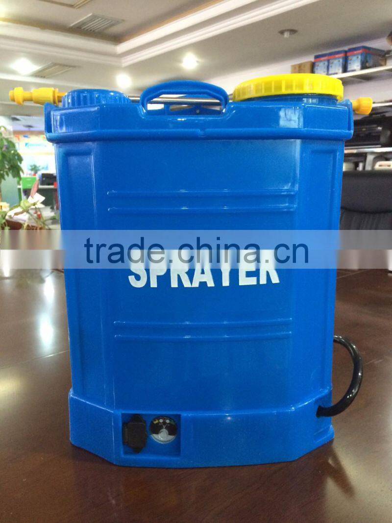 Battery powered sprayer with battery powered backpack sprayer