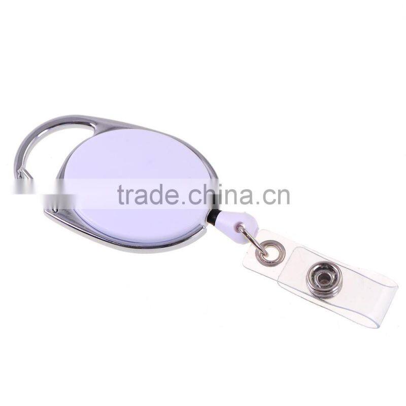 Gifts Retractable Metal Card Badge Holder Steel Recoil Key Ring Belt Clip