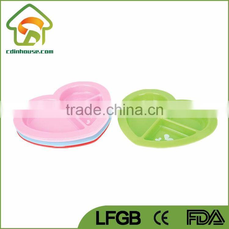 Heart Shaped Plastic Plate with Divider