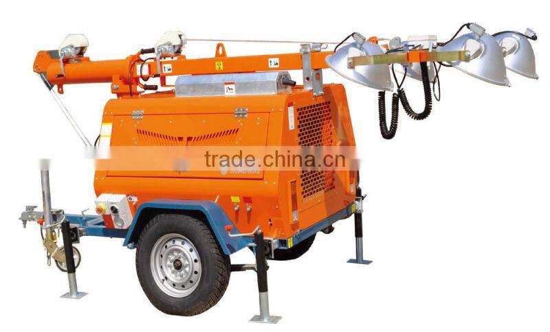 diesel engine hand operated telescopic light tower from china for sale