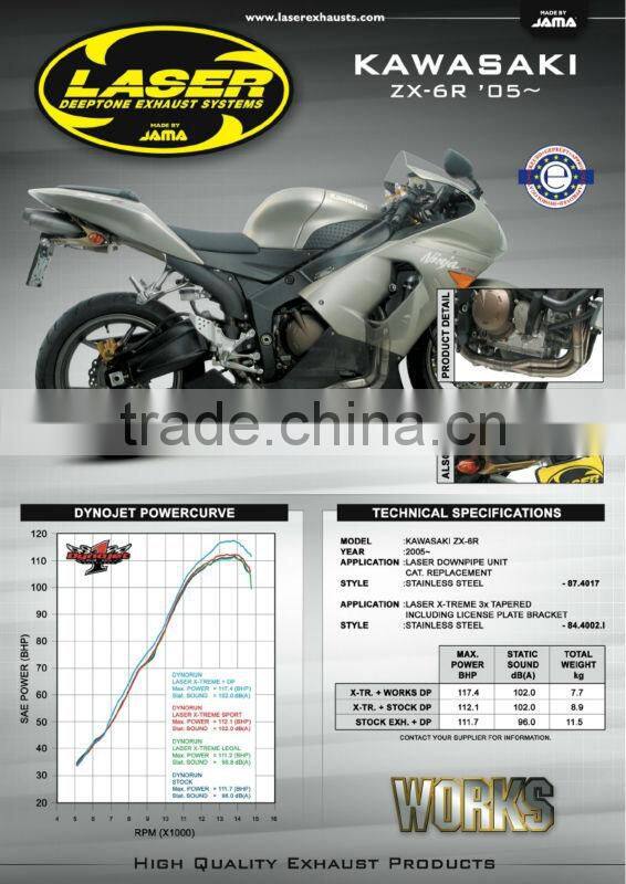 For KAWASAKI ZX-6R/ RR 2005-2006 Motorcycle Exhaust Pipe LASER "X-treme" Exhaust System