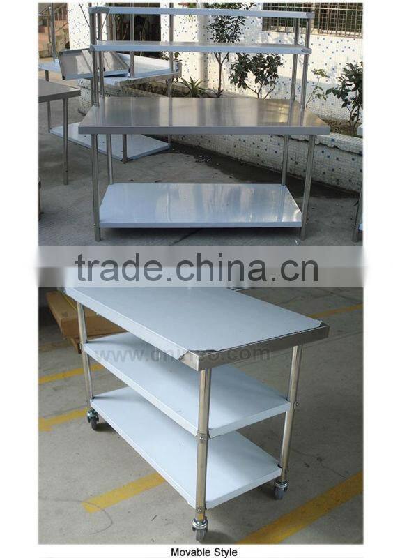 Kitchen Stainless Steel Mobile Work Table(INEO are professional on commercial kitchen project)
