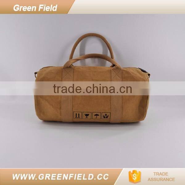vegan handbag travel luggage bag washable brown paper 2017