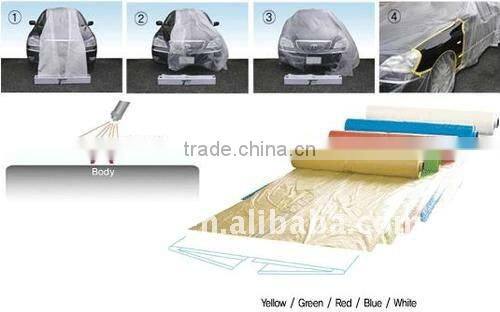 paintable HDPE masking film for auto paint, plastic sheeting