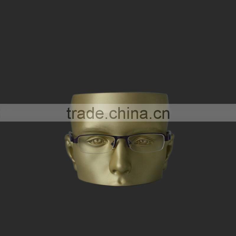 Fashional realistic matt gold half head mannequin for sunglasses display