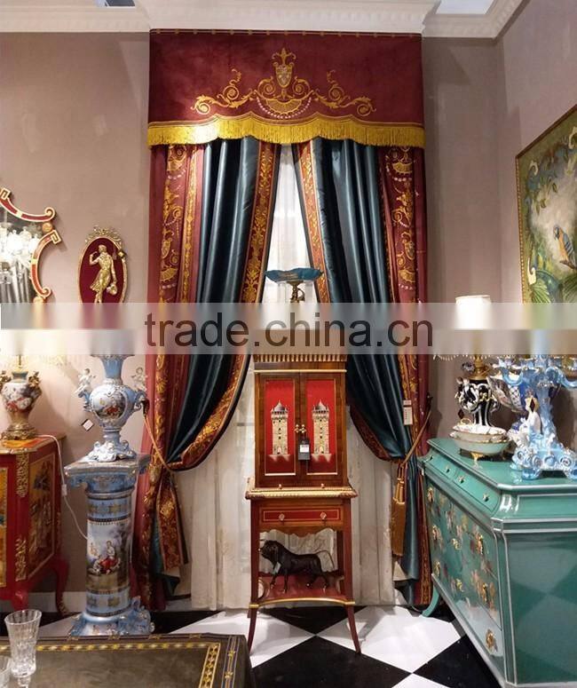 Italian-Style Collection of Classic Curtain, Embroidered Blackout Window Curtain, Soft Pink Velvet Drape Curtain of Living Room