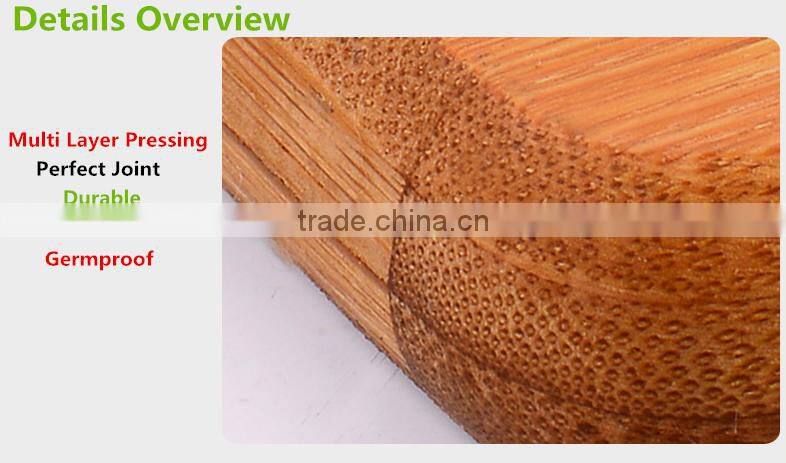 Natural Bamboo Cutting Board with Deep Drip Groove