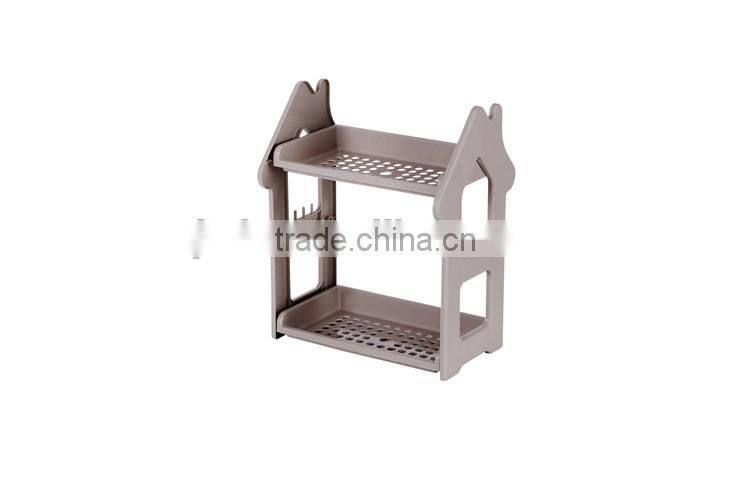 2-Shelf Shelving Unit Plastic Bathroom Shelf with two layers Organizer
