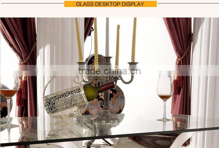 Cheap Tempered Glass Top Stainless Steel Base Console Table Modern F346