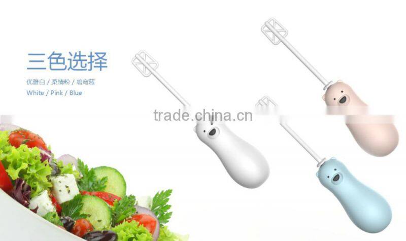 Creative Cute Bear Design Multi-functional Electric Cooking Blender With Dual Plugs, Electric Cooking Mixmaster With Soft Leaves