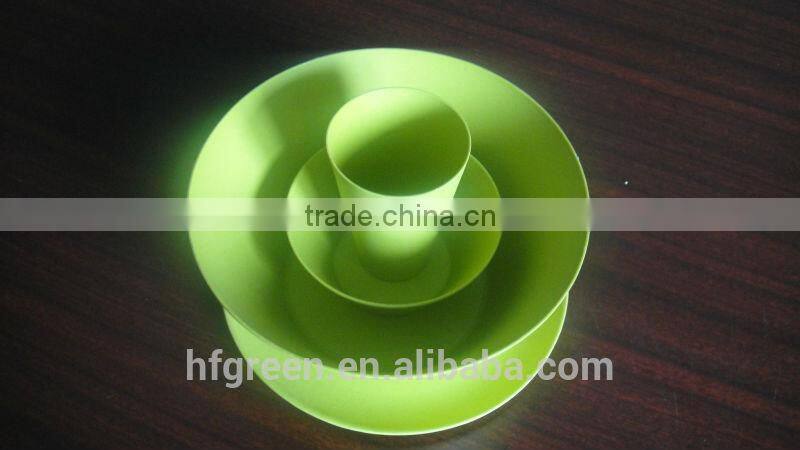 Best seller and feedbackeco friendly bio bamboo fiber camping bowls and plates